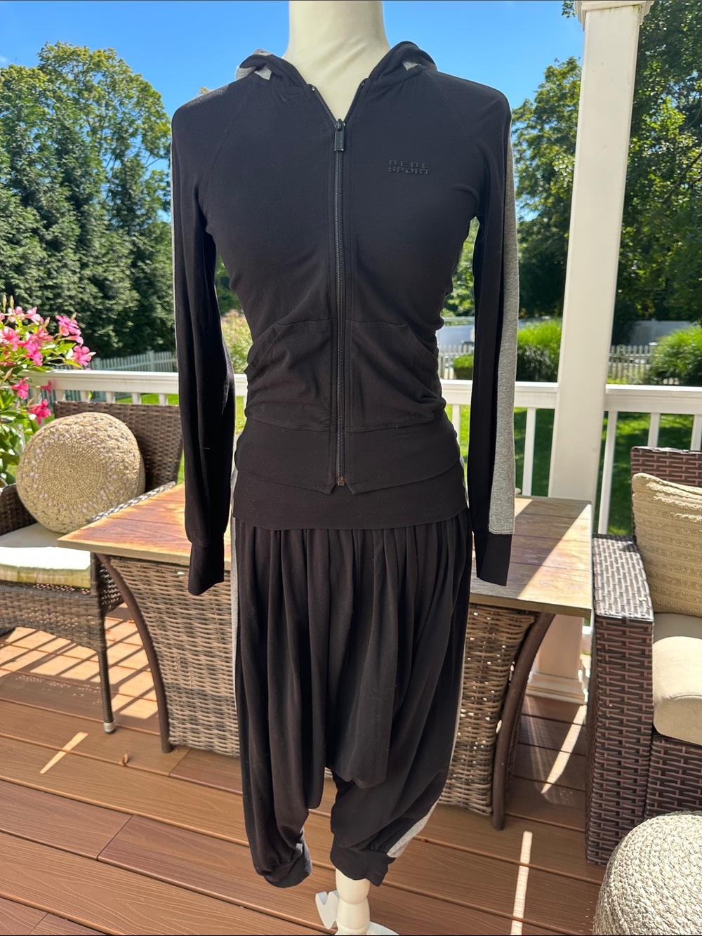 EUC Vintage Bebe Sport Set, Hooded Zip Jacket and Harem Pants Set